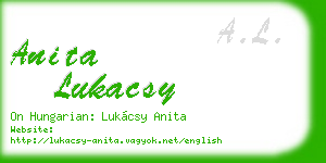 anita lukacsy business card